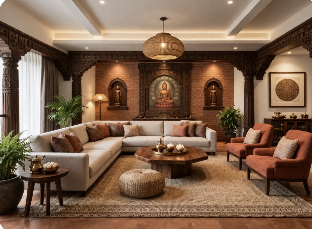 Nepali interior living room
